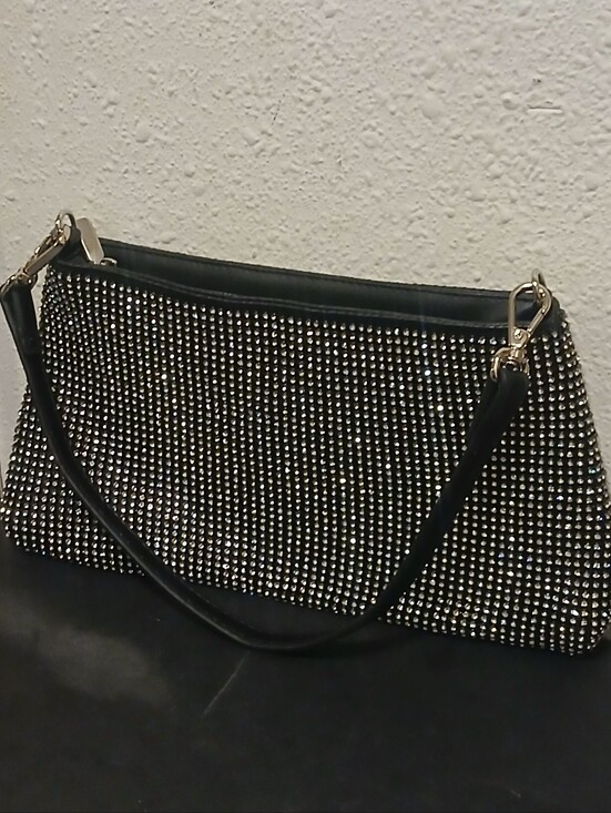 The Unbranded Brand Handbags - Stunning Black Rhinestone Crystal Handbag Shoulder Bag Evening Clutch/bag